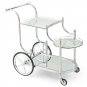 Kitchen Rolling Bar Cart with Tempered Glass Classic Style Suits Many Occasion