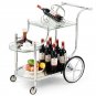 Kitchen Rolling Bar Cart with Tempered Glass Classic Style Suits Many Occasion