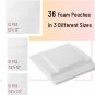 Foam Pouches, 36 Pcs, Assorted Size, Plate Packing Sleeves, Foam Packing Pouche