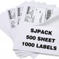 500 Half Sheet Self Adhesive Shipping Labels 8.5" X 5.5" Address Labels for Lase
