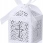 70 Pack Boxes, Laser Cut Candy Boxes Ribbons, Party Favor Small Gift Boxes for B