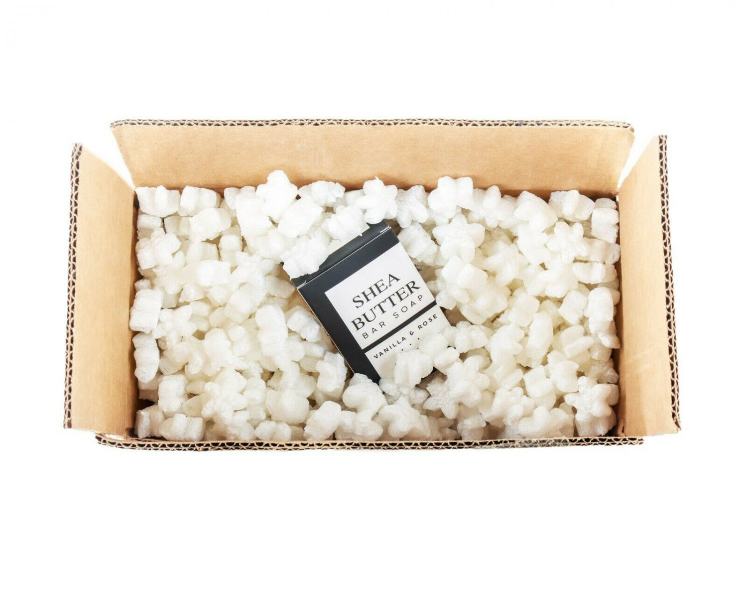 Funpak Packing Peanuts White Star Shaped 1.5 Cu Ft Bag Compostable Biodegradable