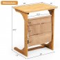 Bedside Table Bamboo Sofa Table End Table Bedside Table with Storage Bag