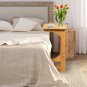 Bedside Table Bamboo Sofa Table End Table Bedside Table with Storage Bag