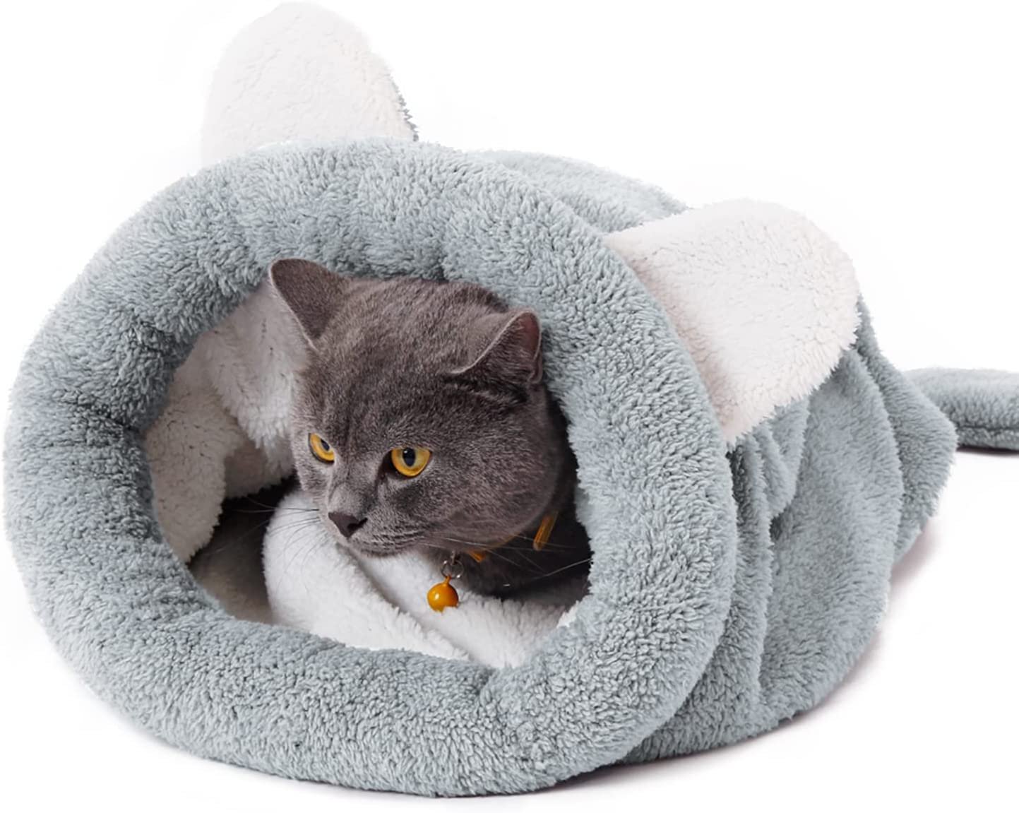 Cat Sleeping Bag Self-Warming Kitty Sack 20 Inches X 22 Inches- Grey
