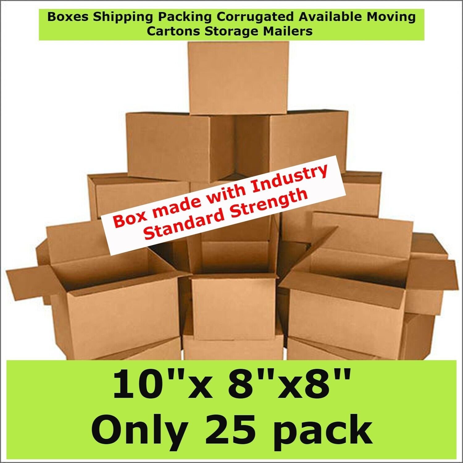 Boxes 10x8x8 Shipping Packing Corrugated Available 25Pack Moving