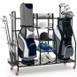 Golf Golf Double Golf Bag Rack with Removable Golf Club Ideal Stand and Wheels