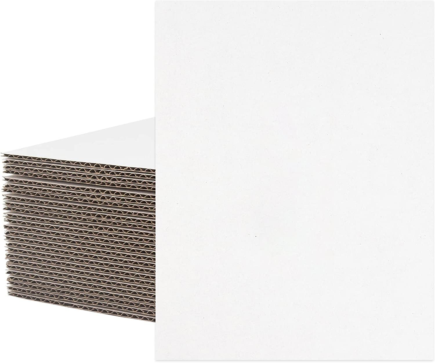 Corrugated Cardboard white, Brown Sheets 25-Pack All Sizes1/8 Inch Thick Flat In