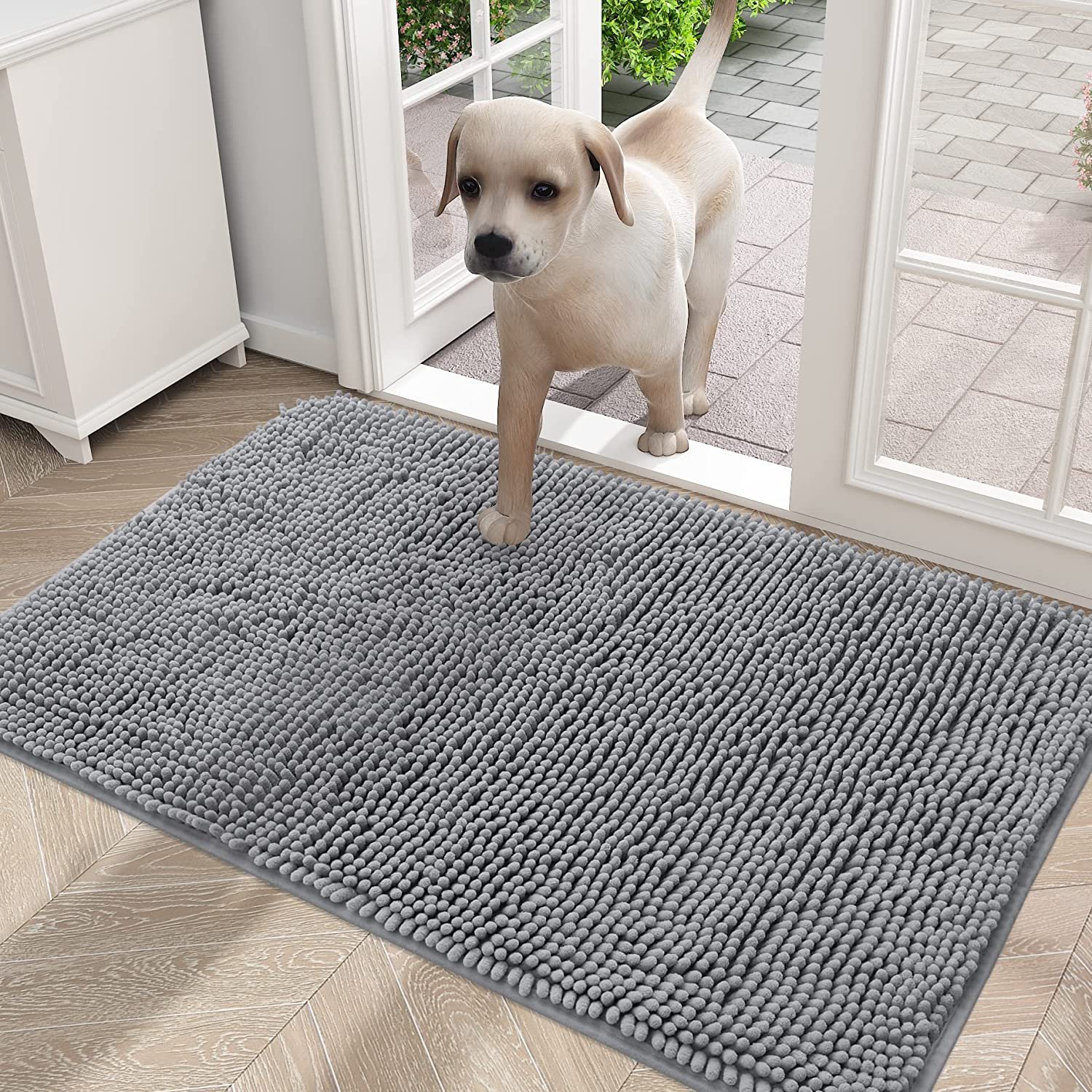 Indoor Dog Door Mat Moisture Dirt Absorption Non-Slip Washable Microfiber Quick-