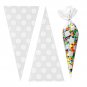 Cone Bag 100 PCS Plastic Popcorn Bags 7 X 15 Inch Triangular Goody Bag Cello Par