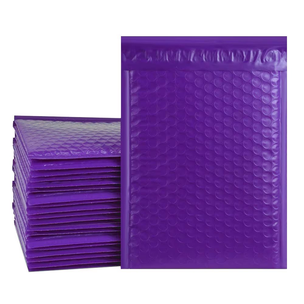 #0 6" X 10" (10 Pack) Purple Poly Bubble Mailers Padded Shipping Envelopes Bags