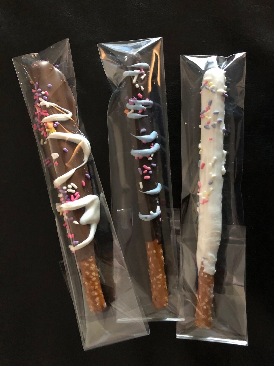 2 X 10" Crystal Resealable Clear Plastic, Single Pretzel Rods, Cello Poly Candy