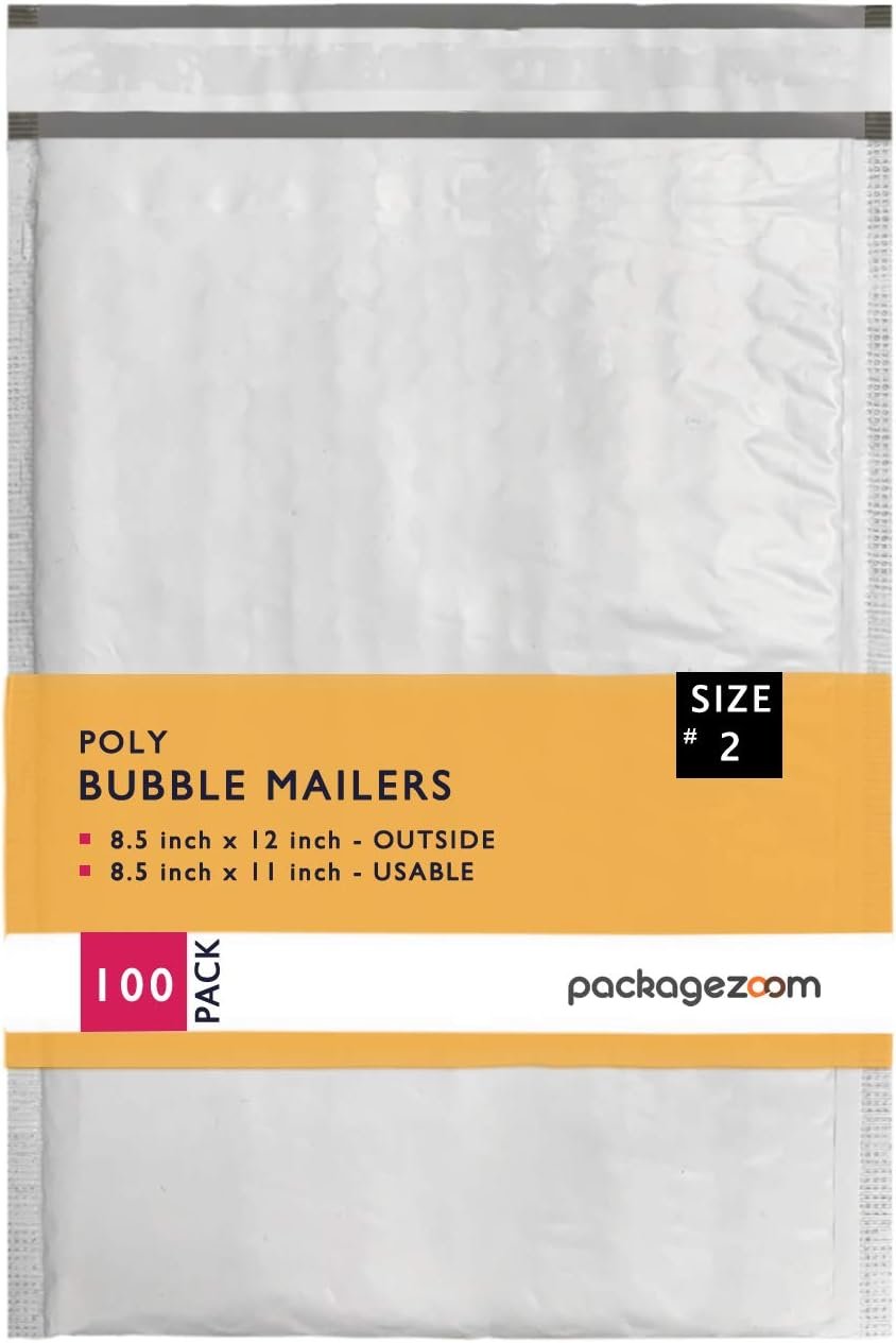 8.5x12 Poly Bubble Mailer Self Seal Shipping Envelopes 100 Pack Pack & Ship