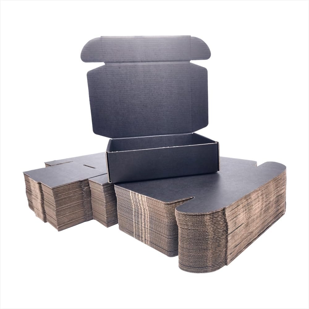 Small Shipping Box Mailers, Black or White Corrugated Cardboard Packaging Storag