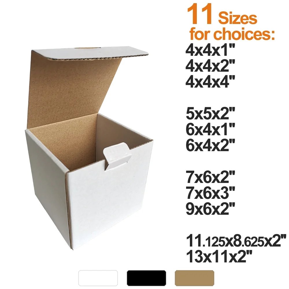 Corrugated Box Mailers 50 Pack Many Sizes and Colors Small Cardboard Shipping Ma