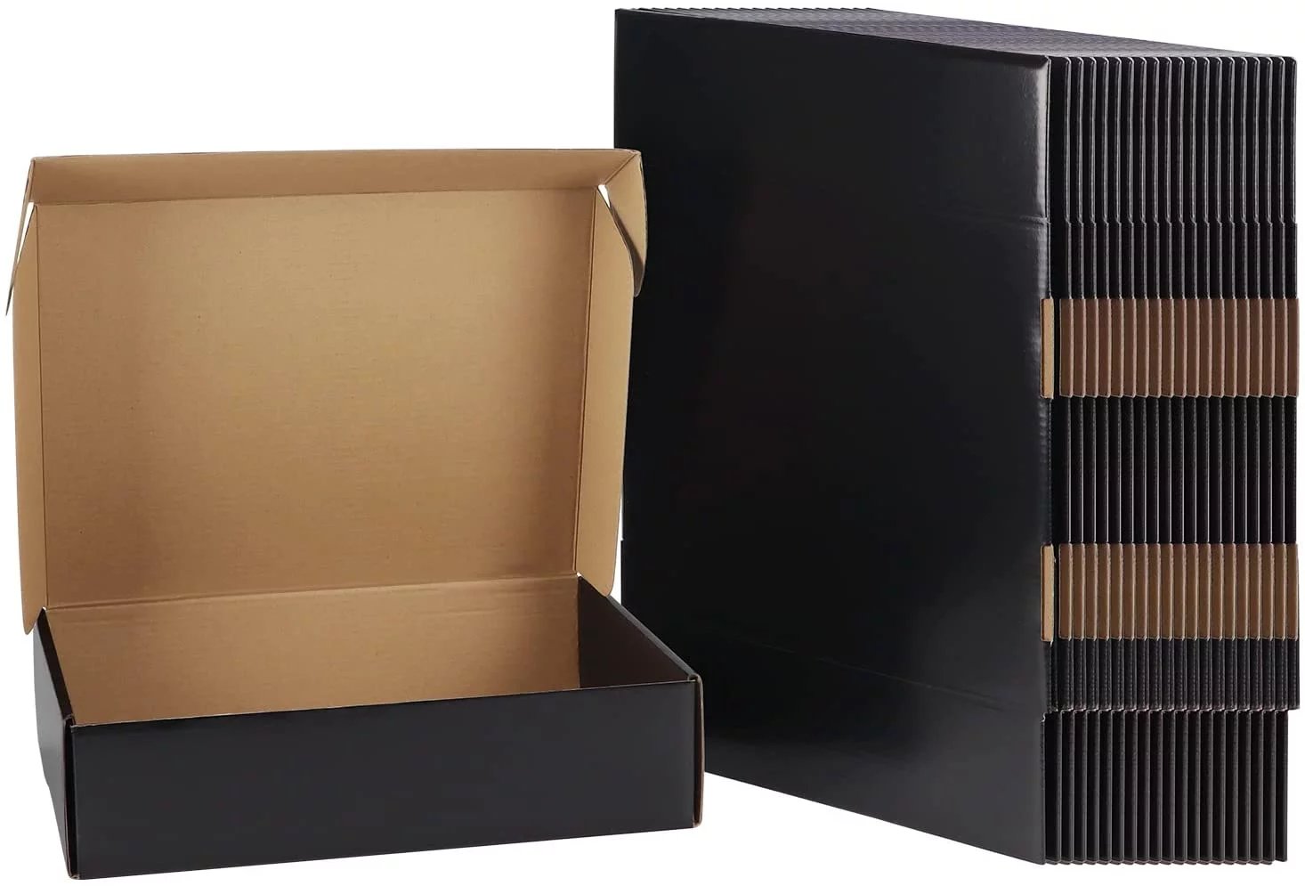 25 Pack 9X6X2 Black Shipping Boxes, Mailer Cardboard Box for Packing and Mailing