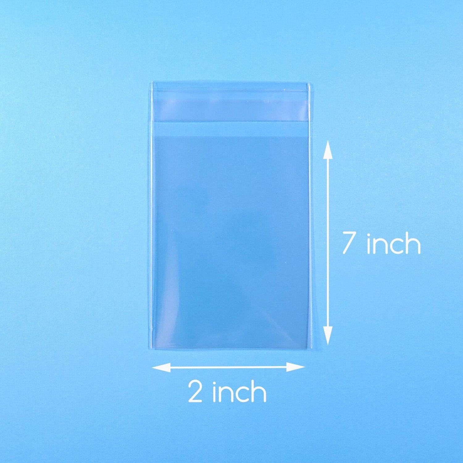 100 2X7 Inch Clear Cello Bag Self Sealable Bag Cellophane Packaging Pack & Ship