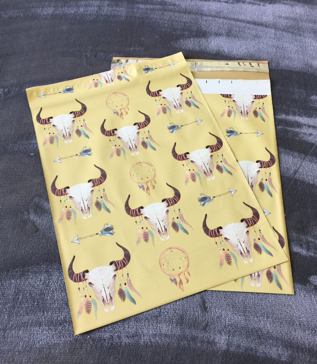 25 10X13 Boho SKULL WINDCATCHER Poly Mailers Envelopes Shipping Bags Pack & Ship