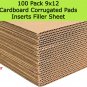 100 Pack 9X12 Cardboard Corrugated Pads Inserts Filler Sheet
