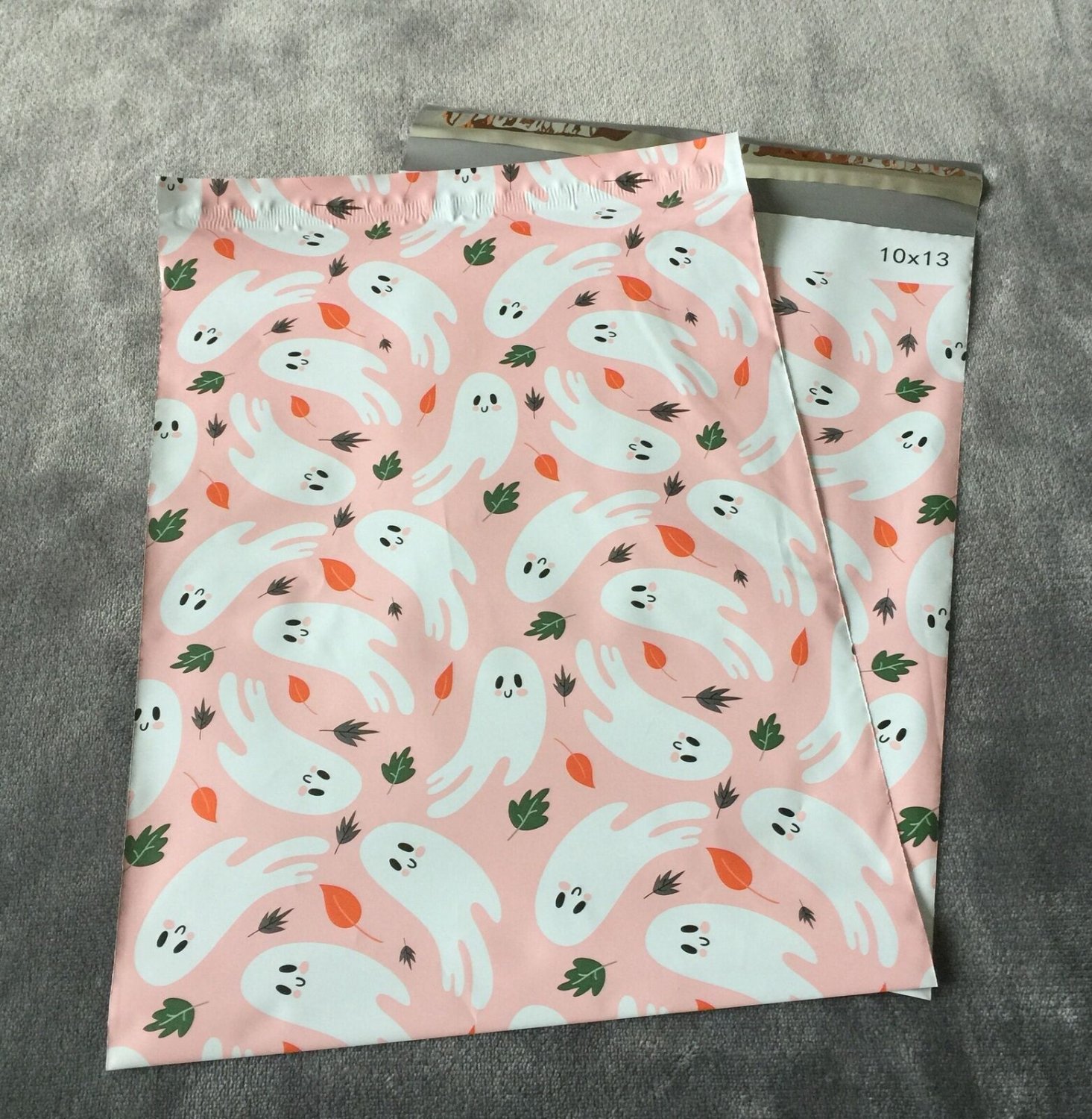 25 10X13 Designer HALLOWEEN Ghosts Poly Mailers Envelopes Shipping Bags Fall Hal