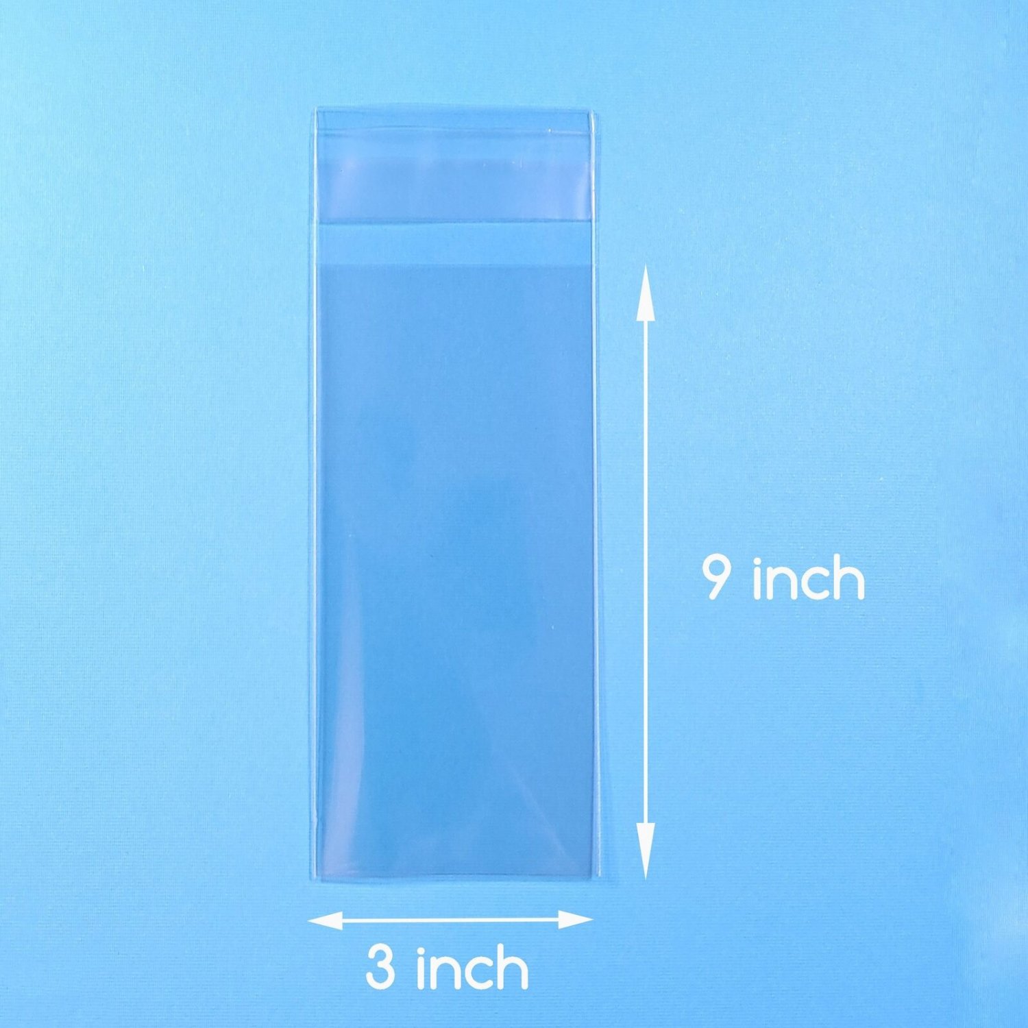100 3X9 Inch Clear Cello Bag Self Sealable Bag Plastic Packaging Pack & Ship
