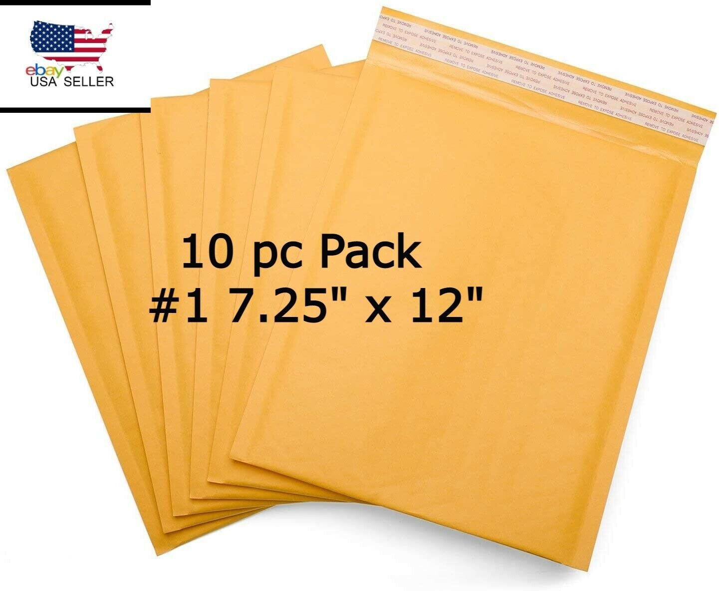 PACK raft Paper Bubble Padded Envelopes Mailer 10 Case #1 7.25x12  Shipping USA
