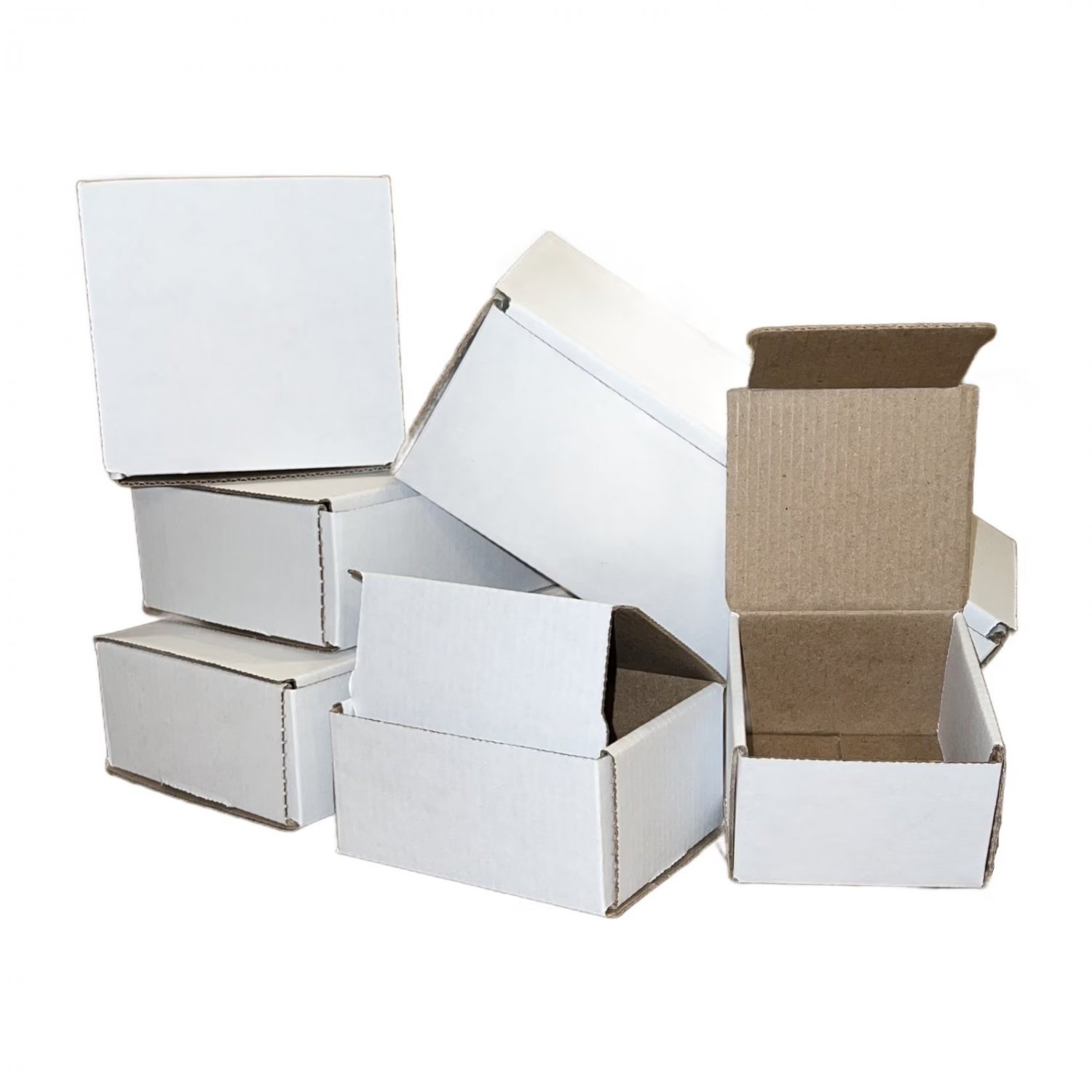 25 8X4X2 White Cardboard Paper Boxes Mailing Packing Shipping Box Corrugated Car