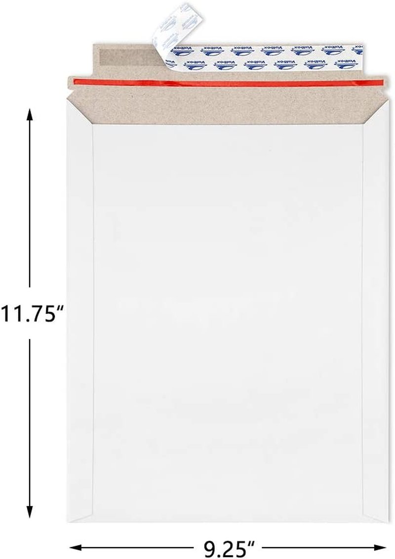 Photo Mailers Document Env 9X11.5 Self Seal 25 Pack Stay Flat White Cardboard