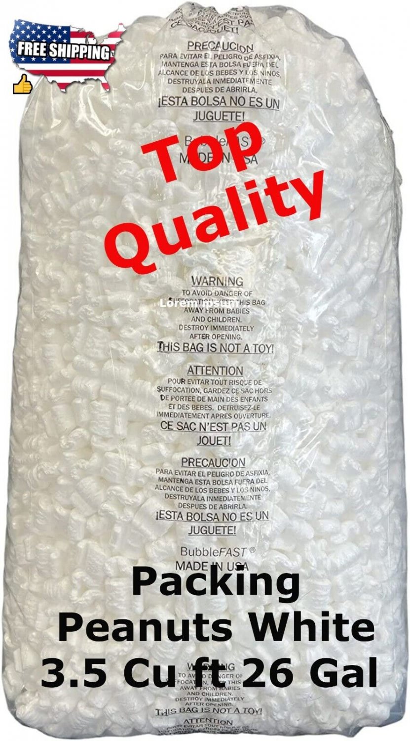 Packing Peanuts White 3.5 Cu ft Foam Peanuts for Shipping Protect Pack & Ship