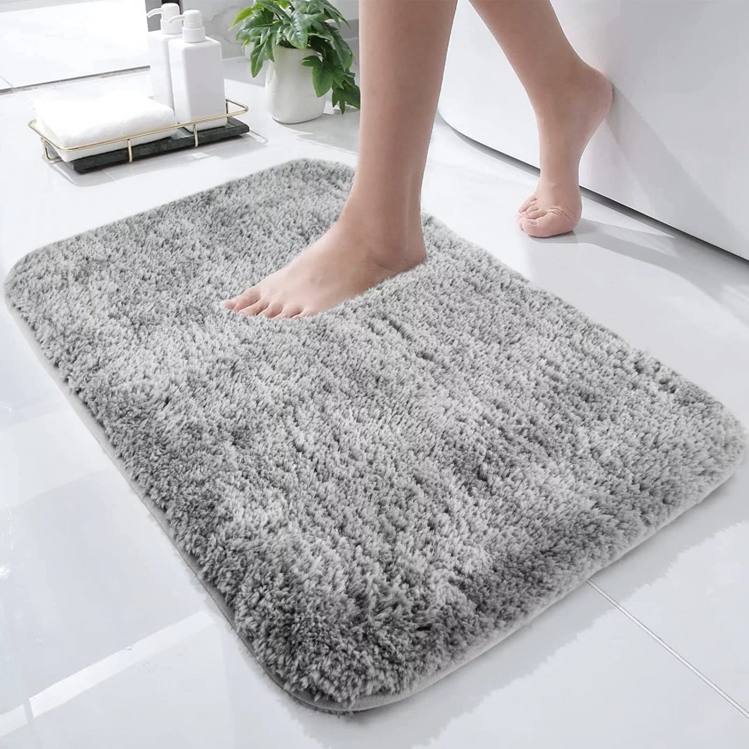 Bathroom Rugs Mat Fluffy Non-Slip Bath Mat, Front Door Mat, Extra Soft Thick Sup