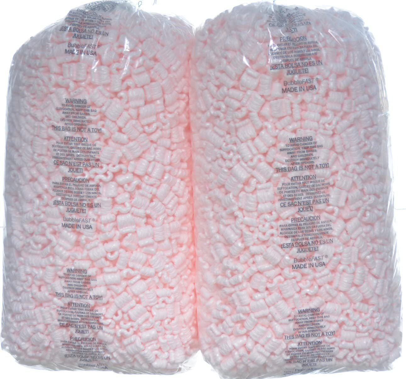 Bubblefast! Brand 7 Cu Ft  Pink anti Static Packing Peanuts Pack & Ship