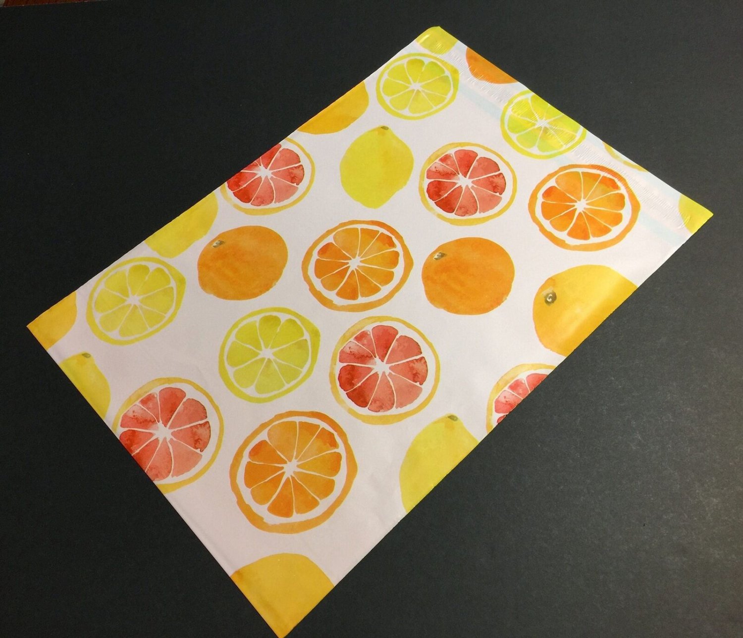 25 Designer CITRUS FRUIT Poly Mailers 10X13 Envelopes Shipping Bags