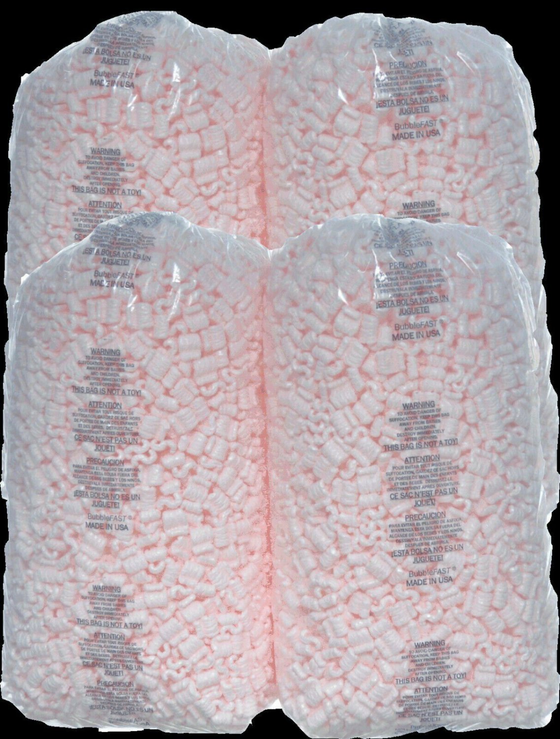 Protective Wrap Packing Peanuts 14 Cu Ft Lot [(4) 3.5 Cu Ft Bags] Pink anti Stat