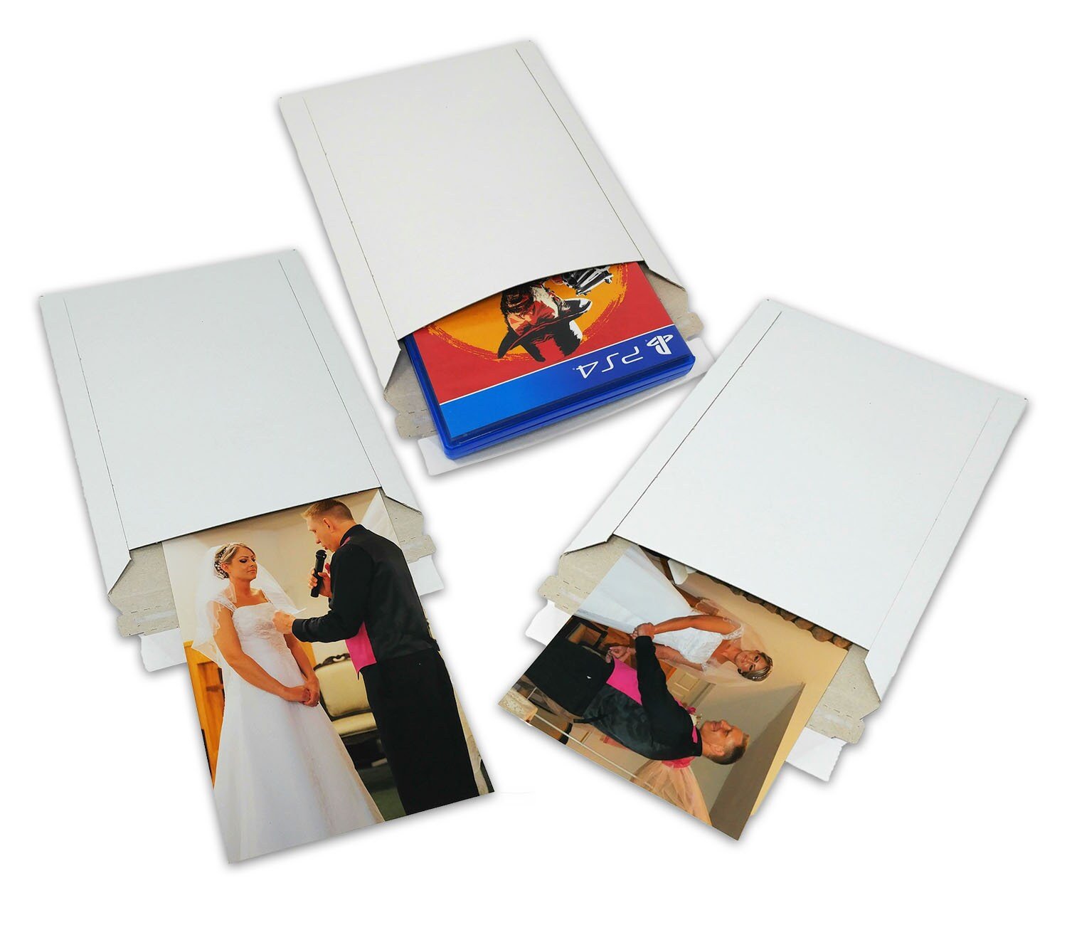 DVD, CD Mailers 25 Pack 7X9" Stay Flat Mailers, Quality White Rigid Mailers, Ph