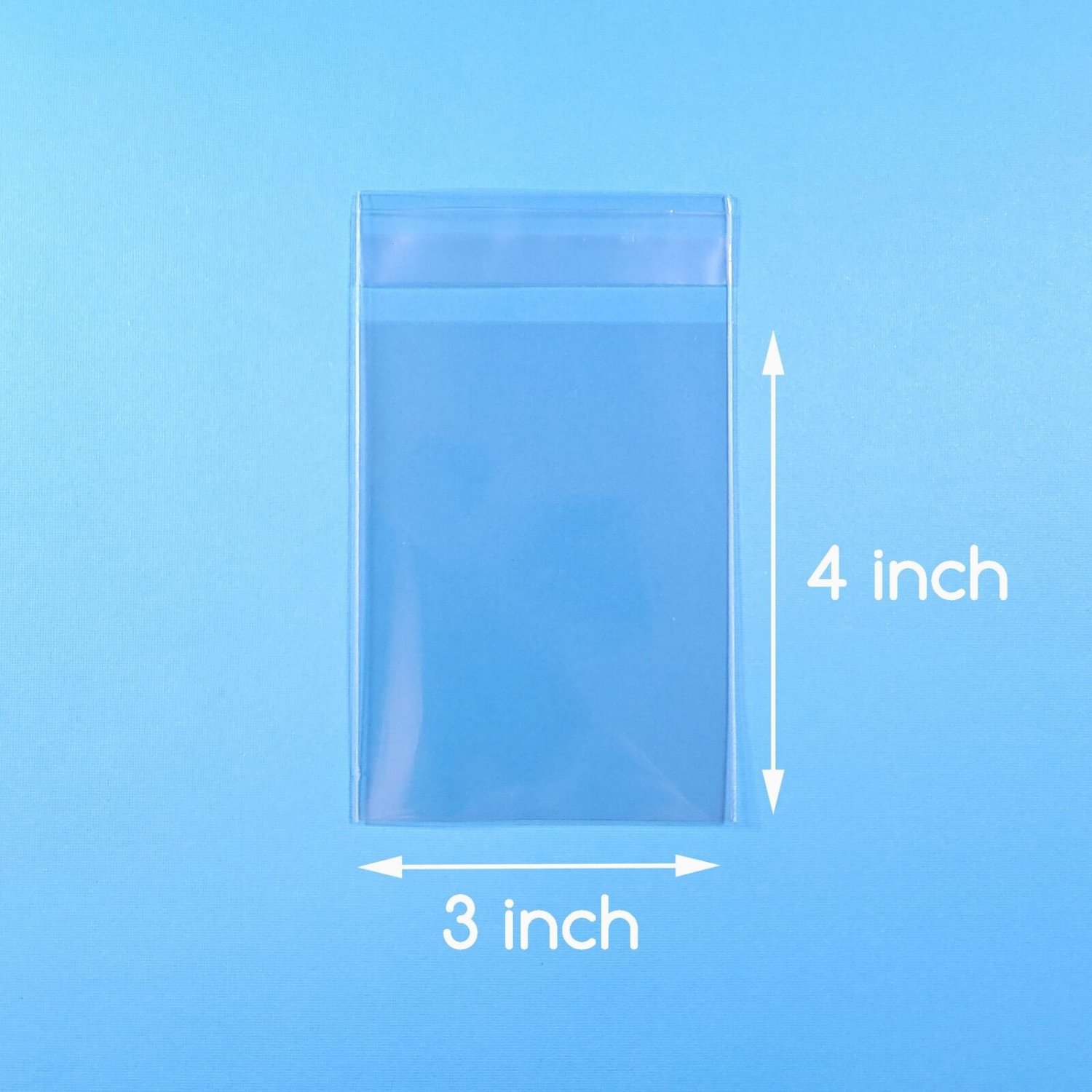 100 3X4 Inch Clear Cello Bag Self Sealable Bag Cellophane Packaging Pack & Ship
