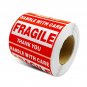 Rectangle Fragile Label 500Pcs/Roll Fragile Label Sticker Red White Handle with