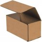 50 8" X 3" X 3" Kraft Corrugated Mailers Die Cut Tuck Flap Boxes