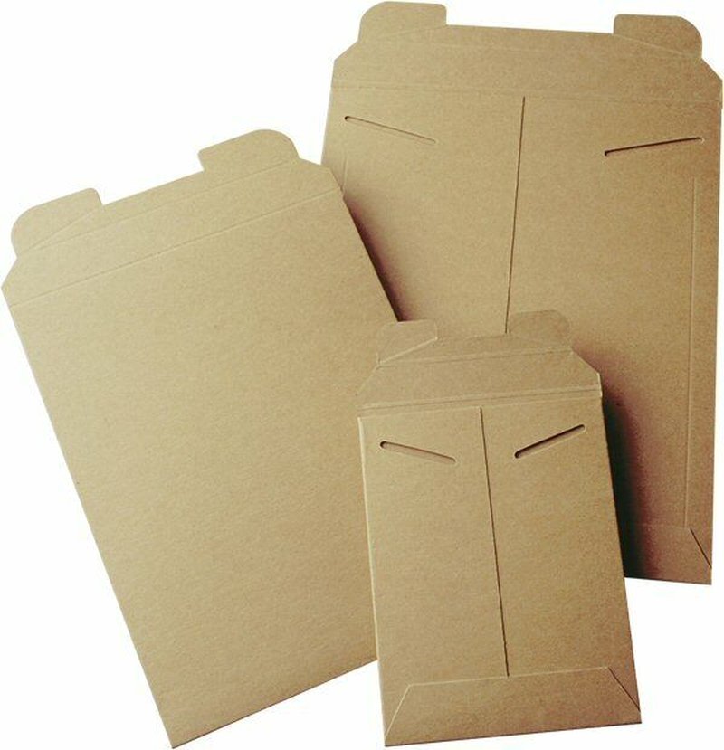 Photo Document Flat Rigid Envelope 100 12.75 X 15 Kraft No Bend Tab Lock Mailers