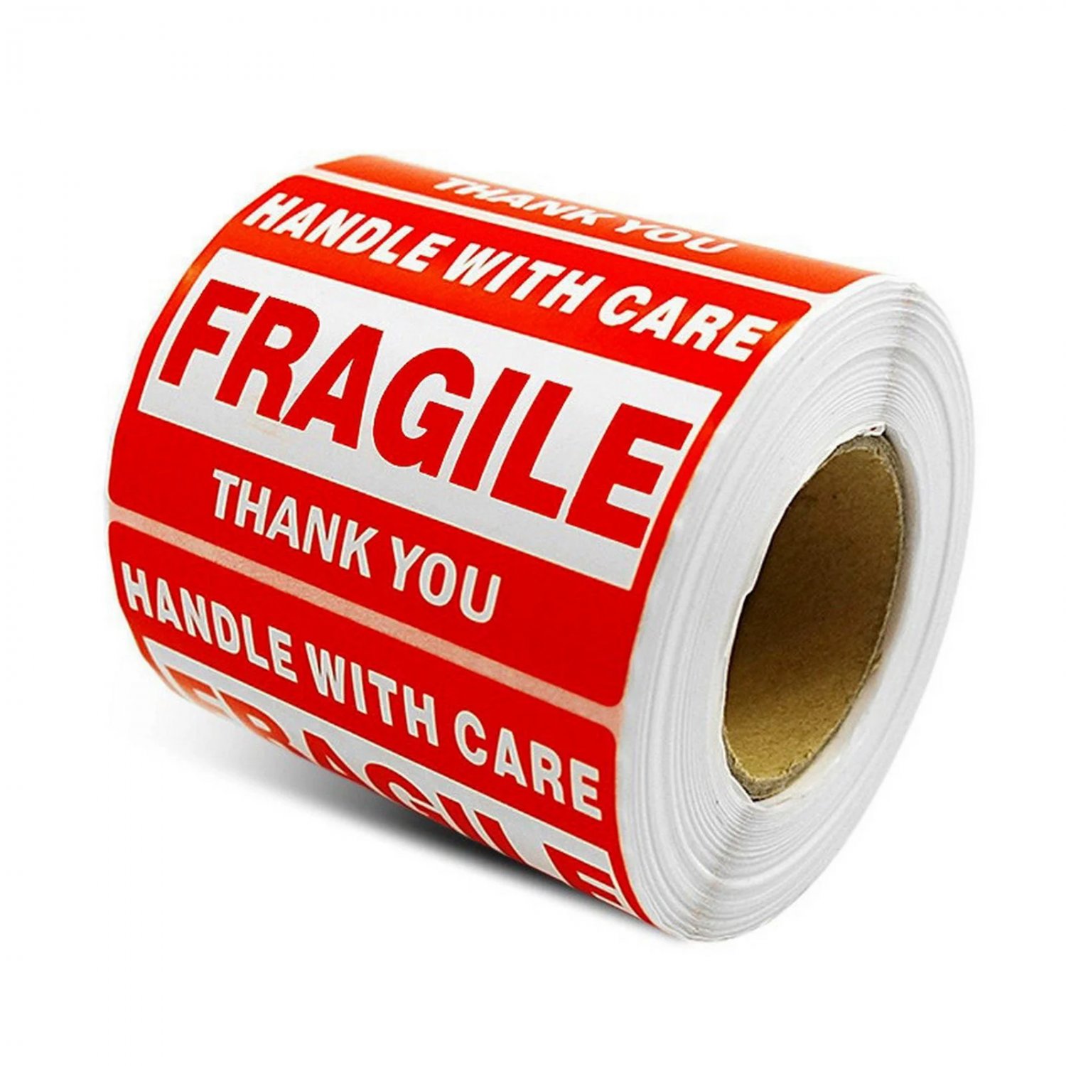 Fragile Warning Label Red White Handle with Care Fragile Thank You Self Adhesive