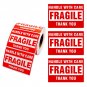 Fragile Warning Label Red White Handle with Care Fragile Thank You Self Adhesive