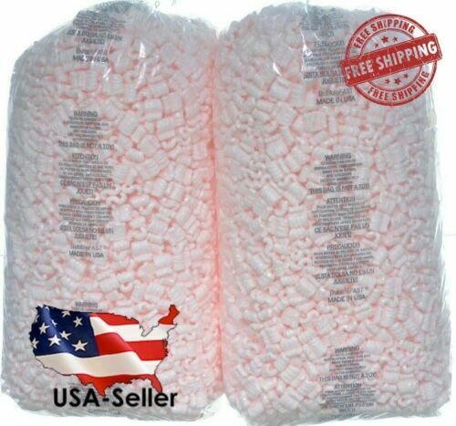 Shipping Packing Peanuts 7 cu ft lot 2x3.5 cu ft  Pink Anti Static Popcorn