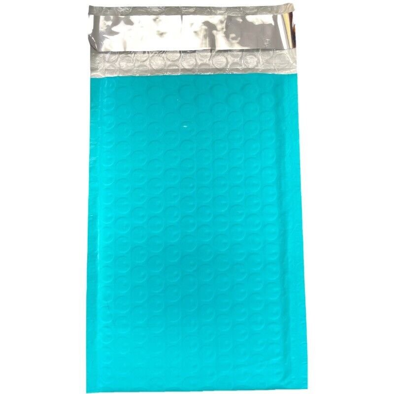 Bubble Mailers 200 4" X 7" Teal Poly Bubble Mailers Self Seal Envelopes