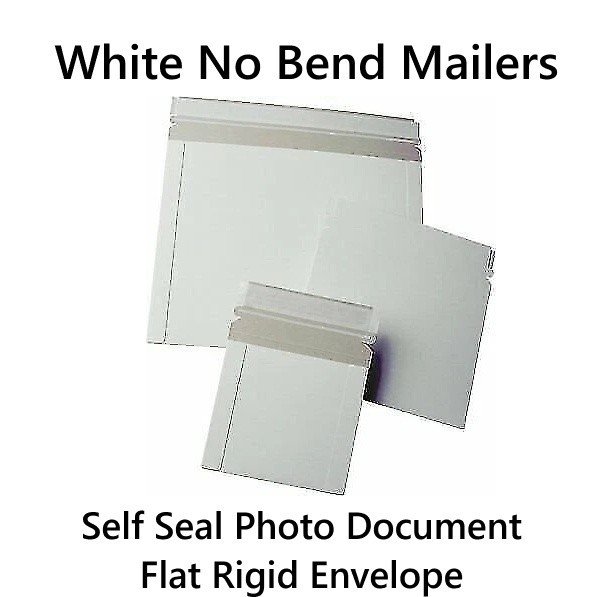 6"x 6" No Bend Mailers White Self Seal Photo Document Flat Rigid Envelope