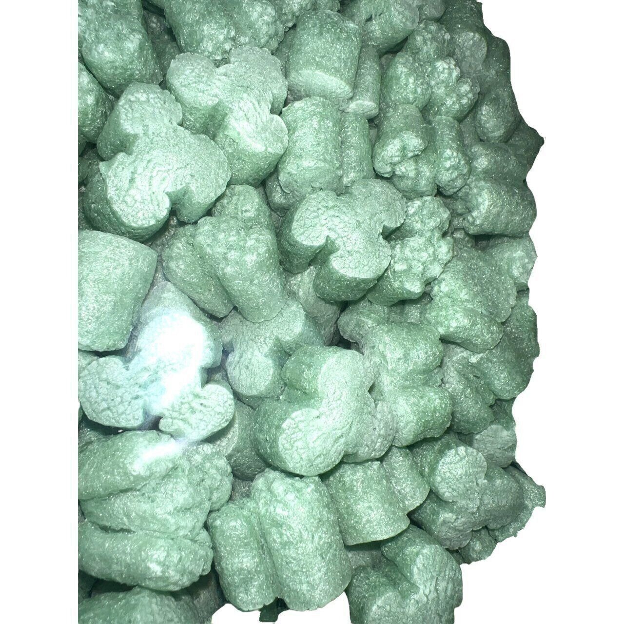 Minipak Packing Peanuts Green Shamrock Shape Minipack .6 Cu Ft Biodegradable