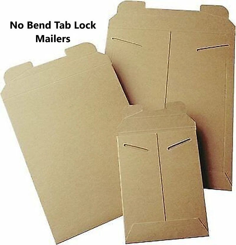 11" x16" Kraft No Bend Tab Lock Mailers Rigid Flat Photo Envelopes