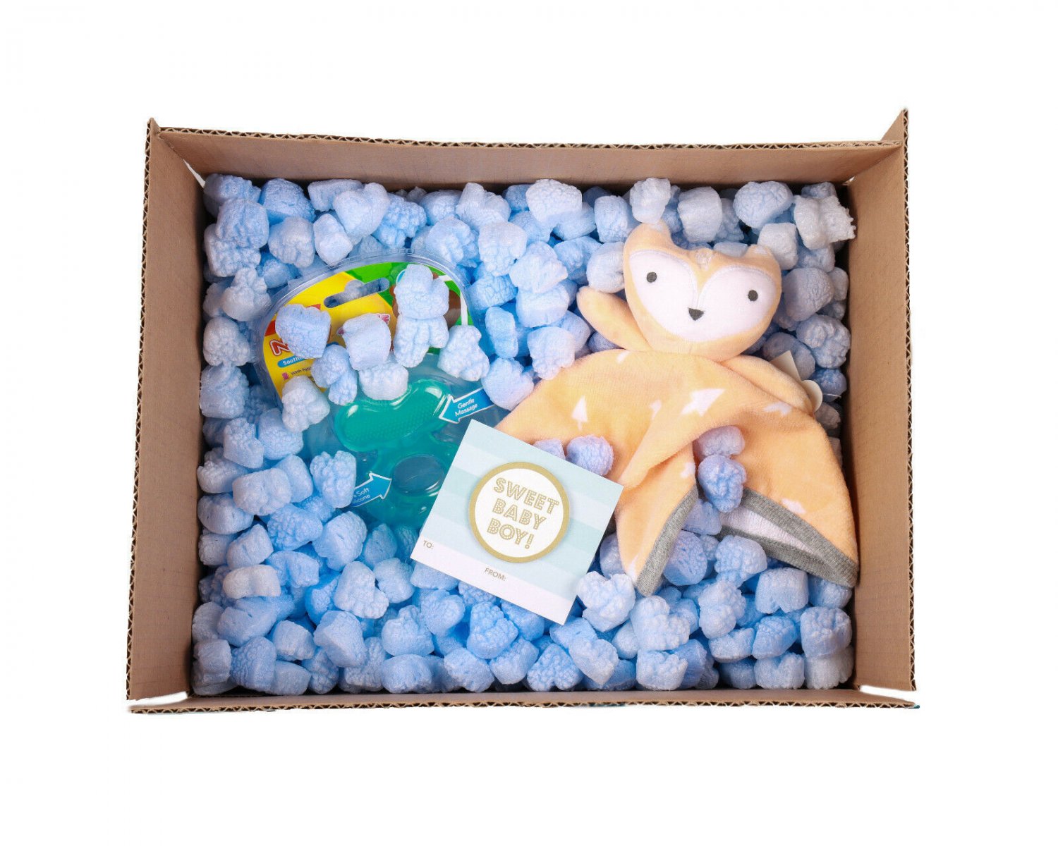 Small Bag 1.5 Cu Ft Bag  Blue Heart Shape Compostable Bio Packing Peanuts