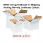25 12"x12"x4" White Corrugated Boxes Shipping Packing Moving Cardboard Cartons
