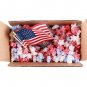 Minipak Packing Peanuts Red White Blue Stars 1.5 Cu F Compostable Biodegradable