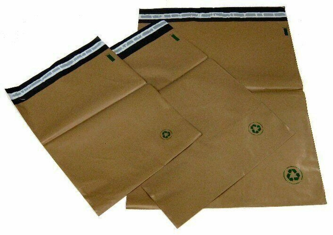 Biodegradable Poly Bag Mailer 500 #0 6x9 Brown Unlined Self Seal Envelope