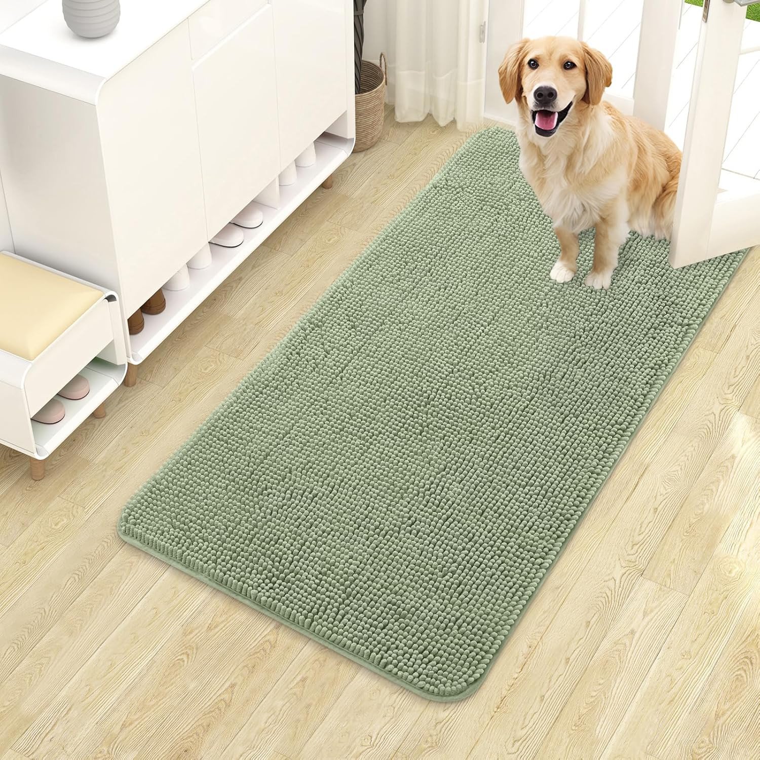 Door Mat Absorbs Moisture Dirt, Non-Slip Washable, Quick Dry Entry Out & Indoor